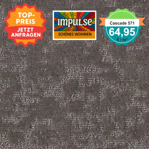 Nahaufnahme der Tip-Sheared-Oberfläche von Girloon Cascade 571 – Veloursstruktur